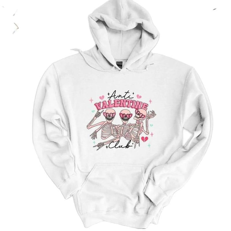Anti Valentine Club Sweatshirt, Retro Valentine Sweater for Women T-Shirts, Hoodie | RetroVerseTees.com