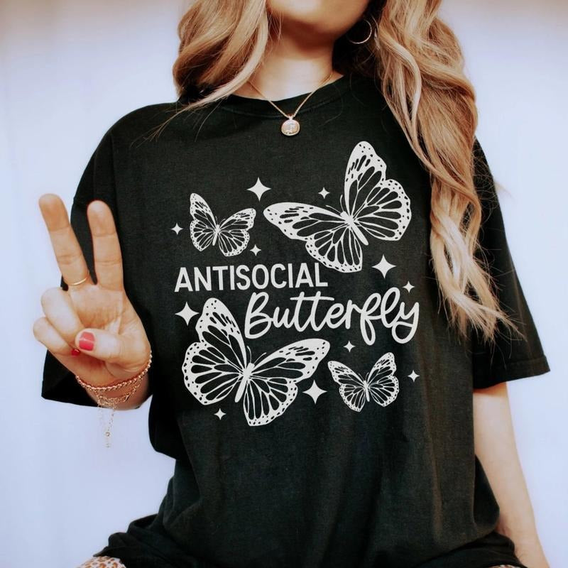 Antisocial Butterfly DTF Transfers - THIS IS NOT A SHIRT Hoodie, Sweatshirt | RetroVerseTees.com