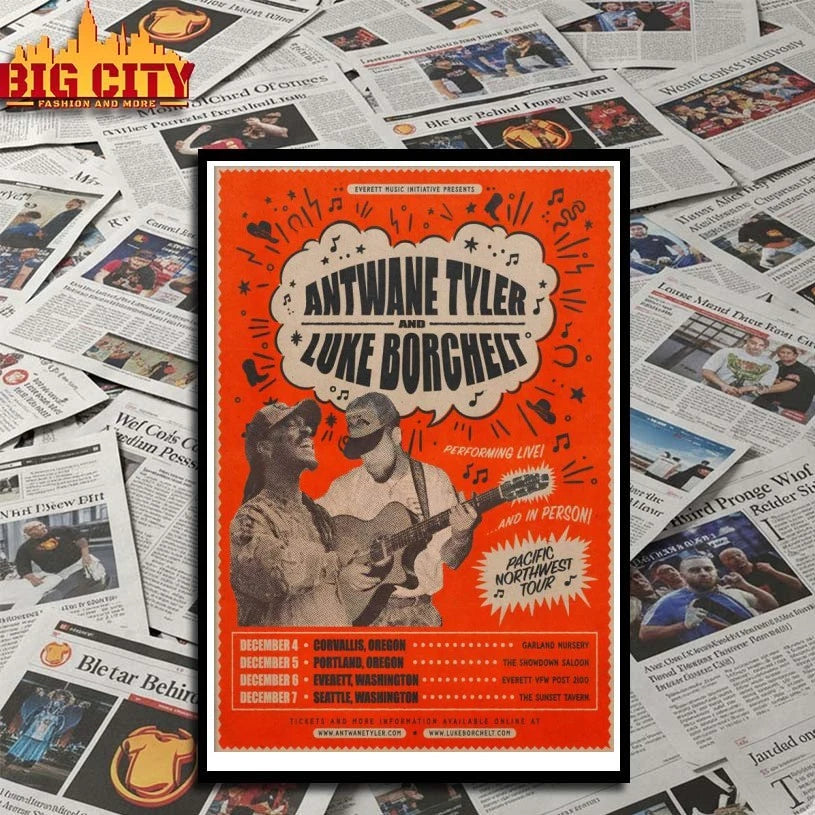Antwane Tyler And Luke Borchelt Pacific Northwest Tour December 2025 Poster shirt