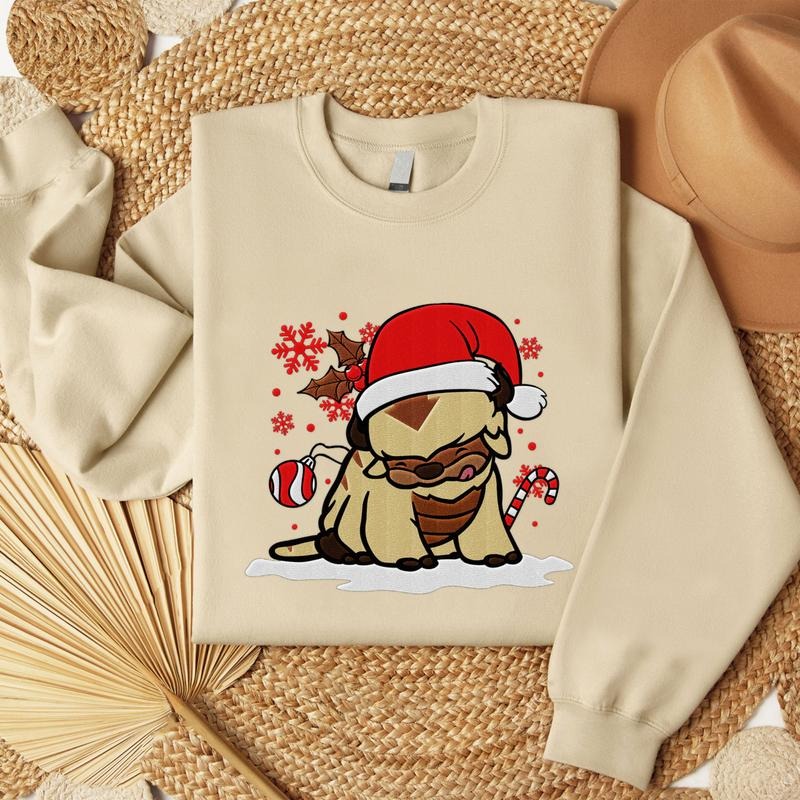 Appa Chipi Embroidery Sweatshirt, Avatar Cartoon Embroidery Shirt, Trending Tee Hoodie | RetroVerseTees.com