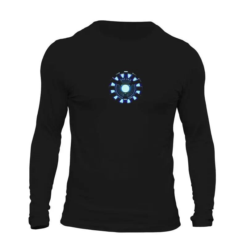 Arc Reactor Stark Industries Long Sleeve Men's T-Shirt Casual Classic Hoodie, Sweatshirt | RetroVerseTees.com