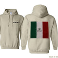 Ariat Hoodie, Bold Mexican flag logo design, suitable for outdoor activities and casual wear, providing. Unisex....
