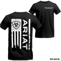 Ariat T-shirt  Bold Black Tee with Distressed Vertical Flag and Ariat Logo Design, Soft Comfortable Fabric for Everyday...