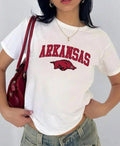 Arkansas Vintage Sport Teams NCAA Collection Unisex Crewneck Black Baby Tee, Graphic Team Collection Baby Tee, Gift For...