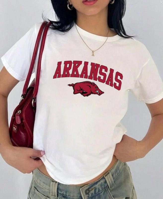 Arkansas Vintage Sport Teams NCAA Collection Unisex Crewneck Black Baby Tee, Graphic Team Collection Baby Tee, Gift For...