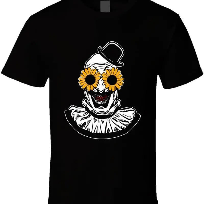 Art The Clown Sunflower Eyes Terrifier T Shirt Hoodie, Sweatshirt | RetroVerseTees.com
