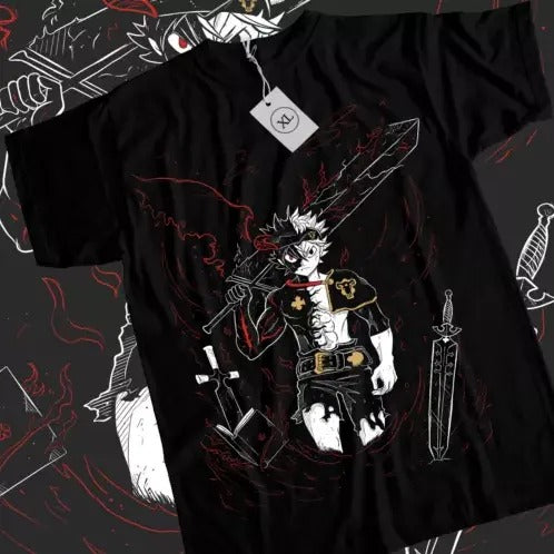 Asta Yuno T-shirt Black Clover Anime Manga Asta Girl Gifts Black Shirt All Size Hoodie, Sweatshirt | RetroVerseTees.com