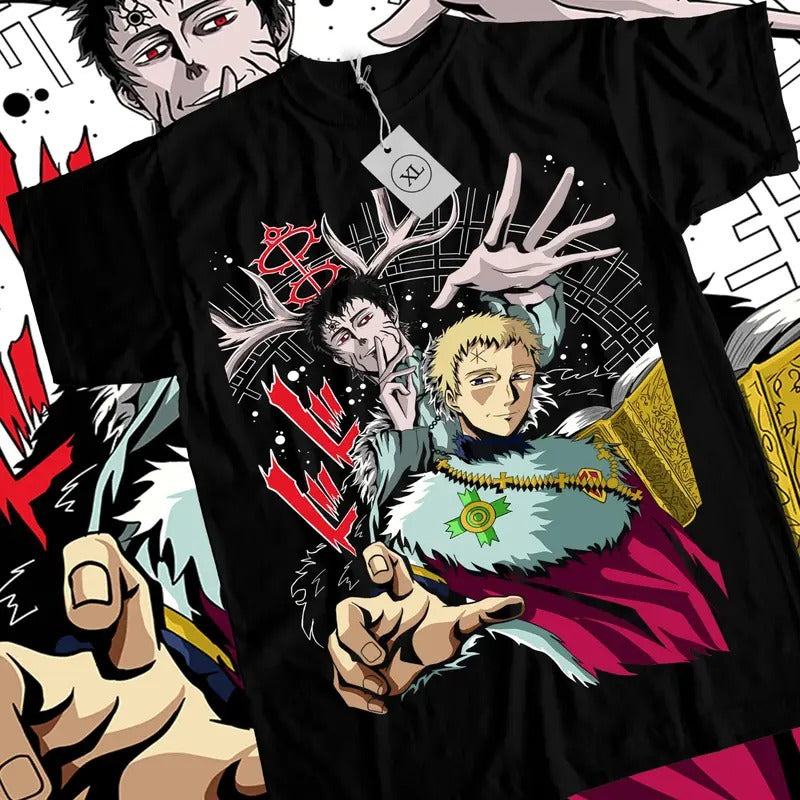 Asta Yuno T-shirt Black Clover Shirt Anime Manga Graphic Tee All Size Hoodie, Sweatshirt | RetroVerseTees.com