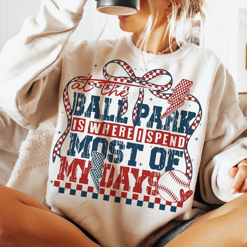 At The Ballpark Is Where I Spend Most Of My Days Shirt Shirt Retro Baseball Mom Shirt Shirt Baseball Coquette Funny...
