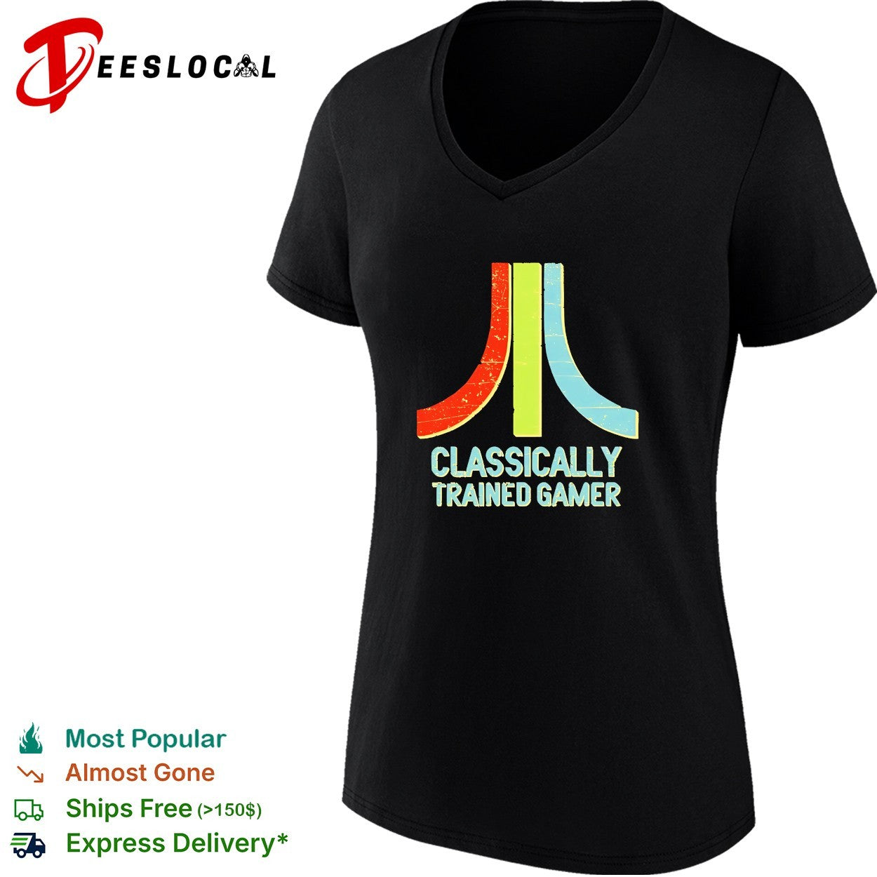 Atari classically trained gamer logo shirt