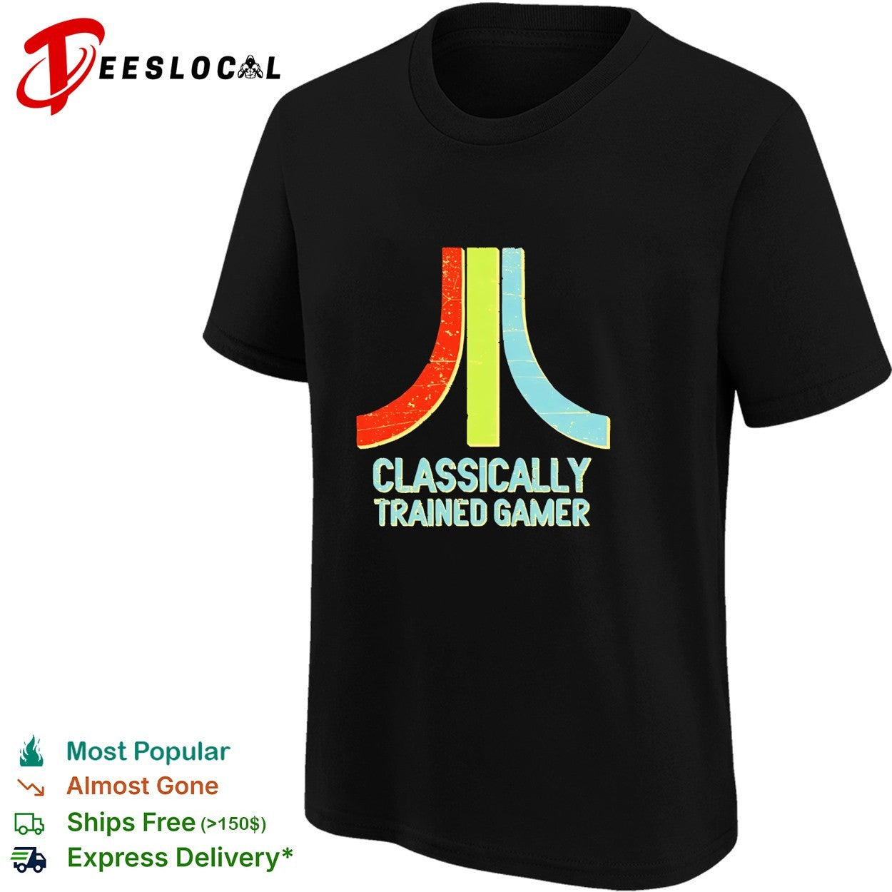 Atari classically trained gamer logo shirt