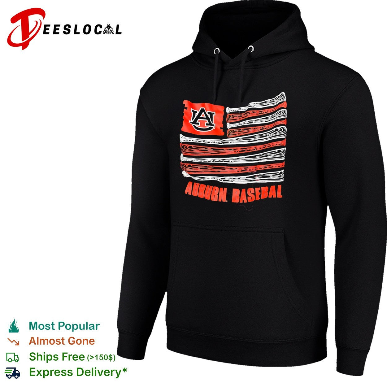 Auburn Tigers baseball American Flag shirt