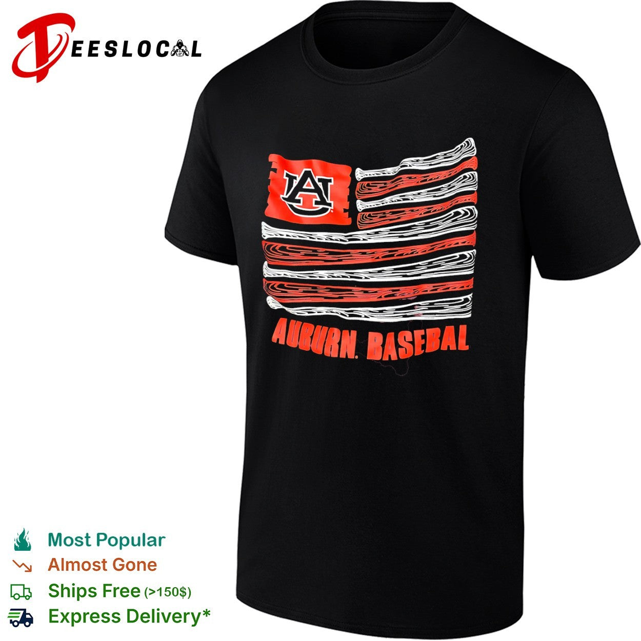 Auburn Tigers baseball American Flag shirt