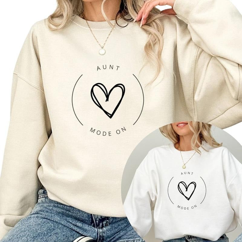Aunt Sweatshirt, Gift for New Aunt, Aunt Announcement T-Shirts, Hoodie | RetroVerseTees.com