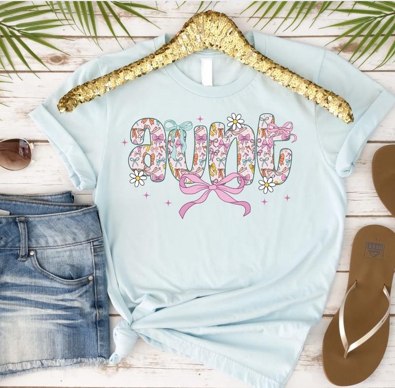 Aunt with Bows Tshirt Hoodie, Sweatshirt | RetroVerseTees.com