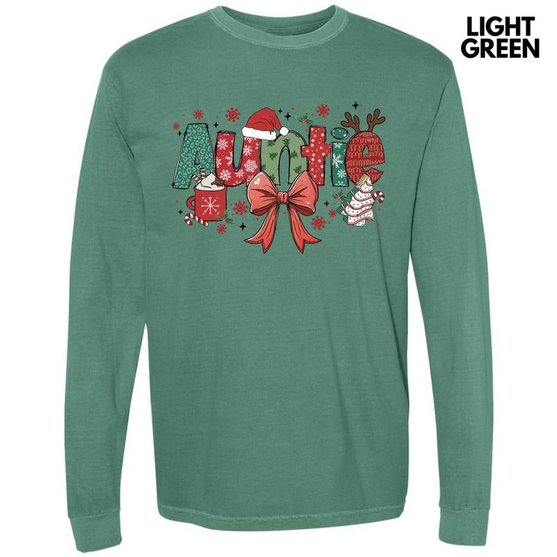 Auntie Jolly Theme Long Sleeve Comfort Colors T-Shirt 'NLB' Hoodie, Sweatshirt | RetroVerseTees.com