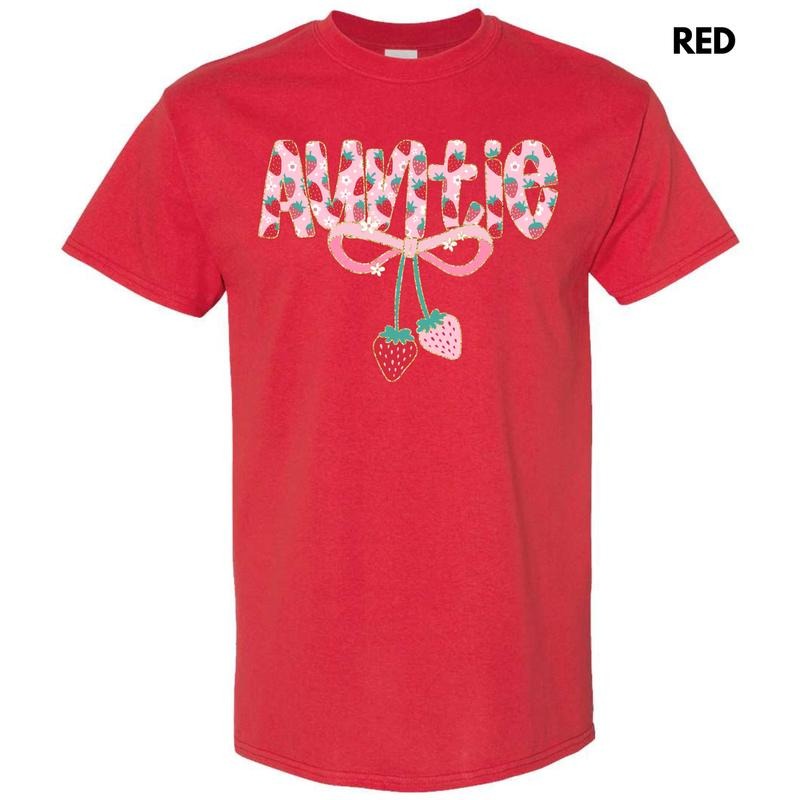 Auntie Strawberry Coquette Gildan Short Sleeve T-Shirt 'NLB' Hoodie, Sweatshirt | RetroVerseTees.com