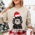 Aussiedoodle Christmas Sweatshirt, Santa Aussiedoodle Christmas Shirt, Dog Mom Christmas Sweater, Black Tan Doodle Dog...