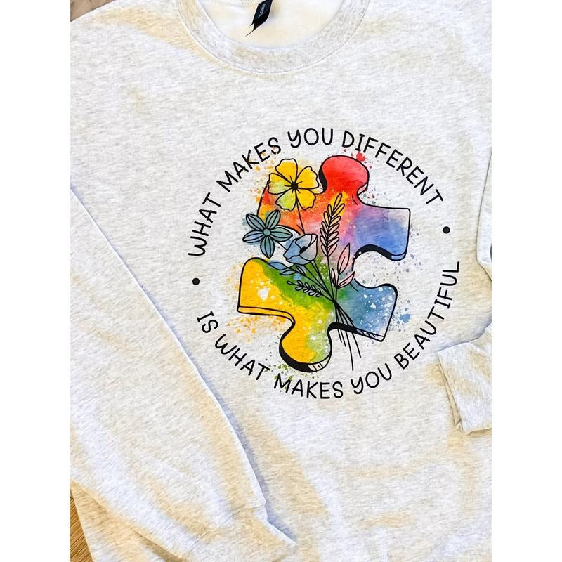 Autism Beautiful Different Graphic Top T-Shirts, Hoodie, Sweatshirt | RetroVerseTees.com