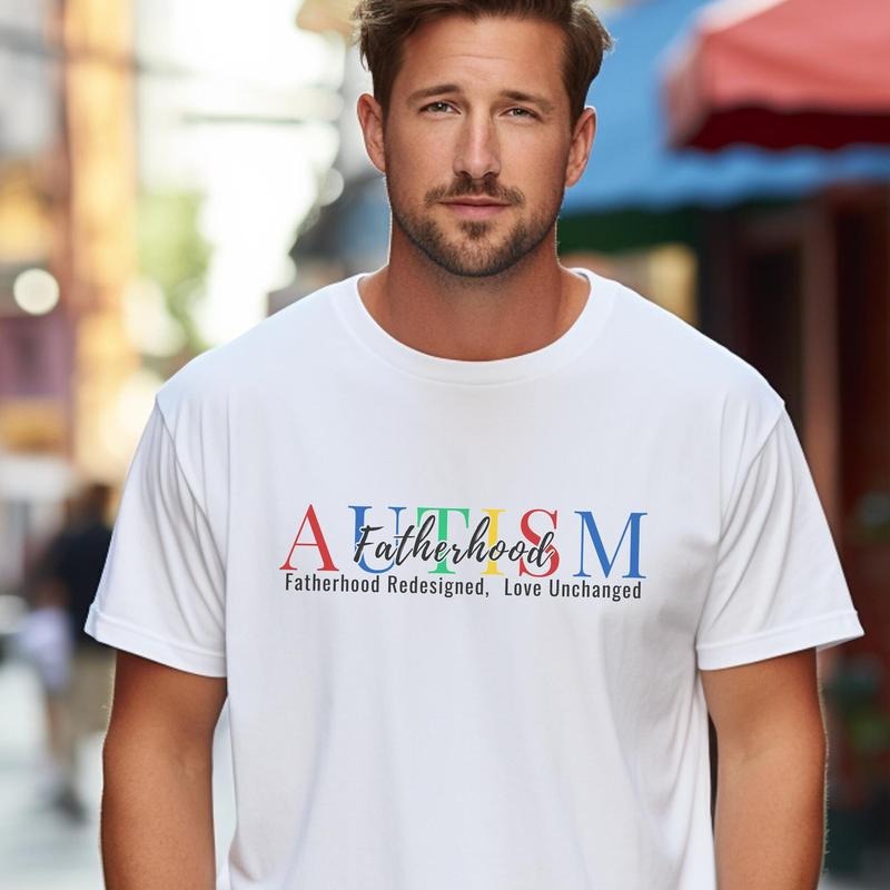 Autism Fatherhood TShirt, Minimalist Autism Awareness Tee, Autism Dad Gift, Supportive Parent Shirt, Autism Father Love,...