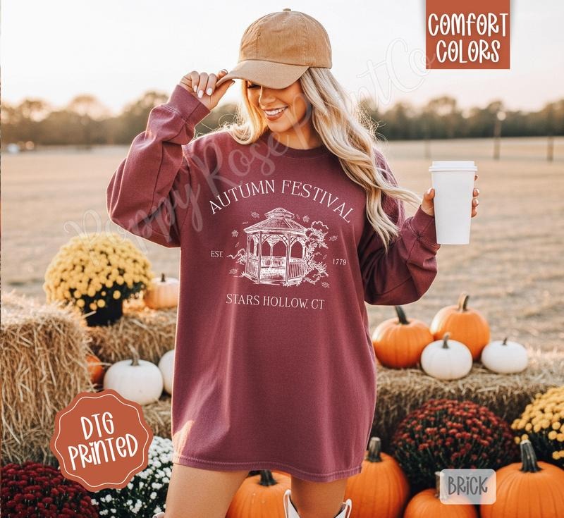 Autumn Festival Comfort Colors Long Sleeve T-Shirt, Cute Women's Fall Tee Hoodie, Sweatshirt | RetroVerseTees.com