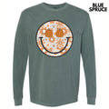 Autumn Floral Happy Face Long Sleeve Comfort Colors T-Shirt 'NLB' Hoodie, Sweatshirt | RetroVerseTees.com