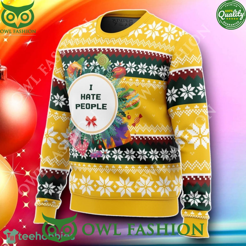 I Hate People Parody 2024 Christmas 3D Ugly Sweater