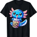 Axolotl Bubble Boba Tea Anime Cute Kawaii Blue Axolotl TShirt Hoodie, Sweatshirt | RetroVerseTees.com