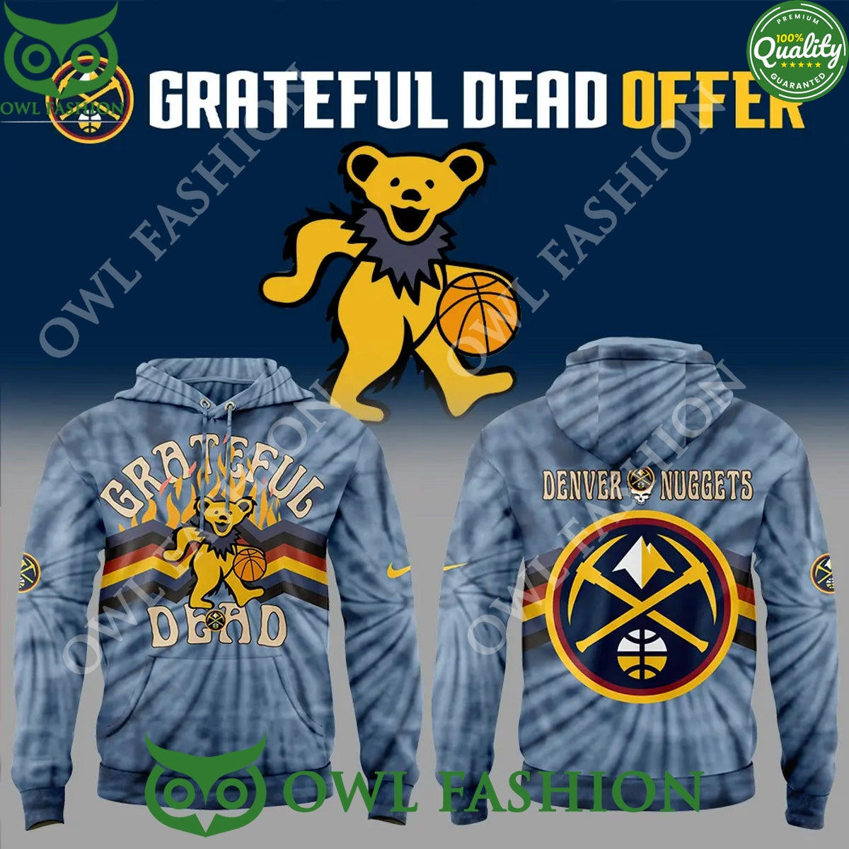 Limited 2024 Denver Nuggets Basketball Grateful Dead Night Hoodie