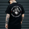 BAD CHOICES MAKE GOOD STORIES Black Print T-Shirt Hoodie, Sweatshirt | RetroVerseTees.com