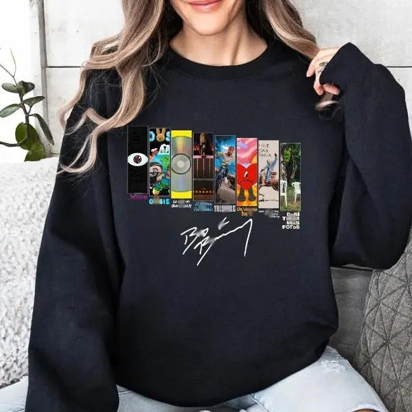 BBunny albums shirt, Debi Tirar Mas Fotos Shirt, Latin Music Tee, Reggaeton Fan Gift Hoodie, Sweatshirt | RetroVerseTees.com