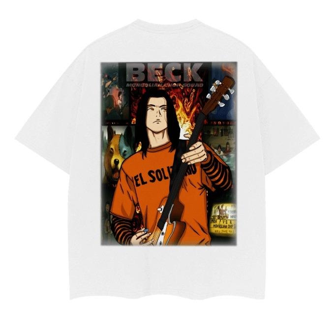 BECK "Ryusuke Minami" Vintage Oversized Tee Anime T-shirt 100% Cotton Original Design Men's Top Streetwear Casual...
