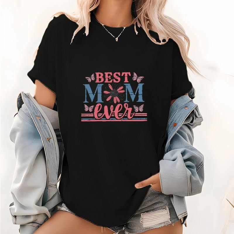 BEST MOM ever" Shirt with Butterfly Gunpla brand Floral Accents Hoodie, Sweatshirt | RetroVerseTees.com