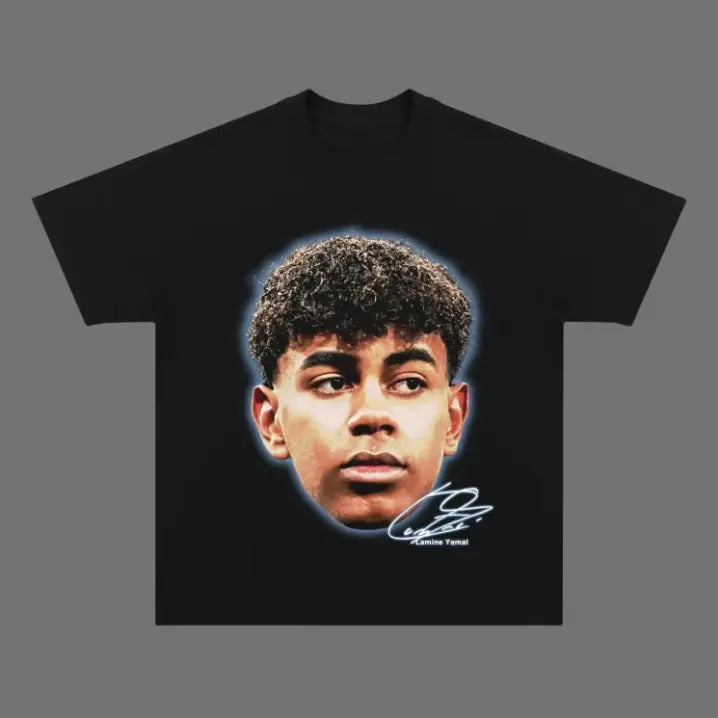 BIG FACE LAMINE YAMAL T-Shirt, LAMINE YAMAL Vintage Tee, Unisex Soccer Shirt, Sweatshirt, Graphic Tees, Menswear...