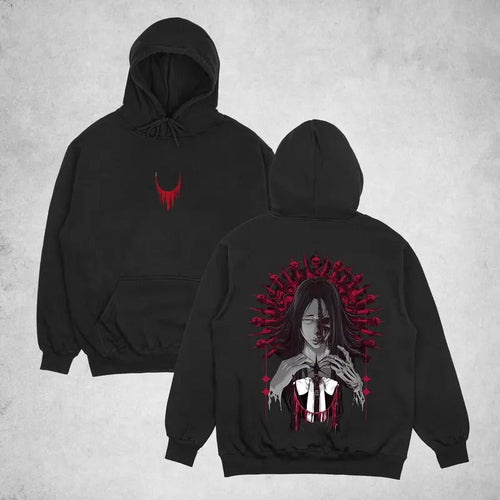 "BLEACH" Anime Double Printed Vintage Oversized Hoodie Unisex Anime Manga Heavy Cotton T-shirt, Anime Lover, Top Sweatshirt