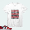[BLESSED MANY TIMES] AJ1 Low OG Chicago Matching Tee Hoodie, Sweatshirt | RetroVerseTees.com