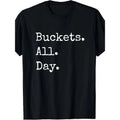 BUCKETS ALL DAY Print, Men's Crew Neck Short Sleeve Summer Cotton T-shirt, Casual Comfy Top For Daily Wear Made in USA...