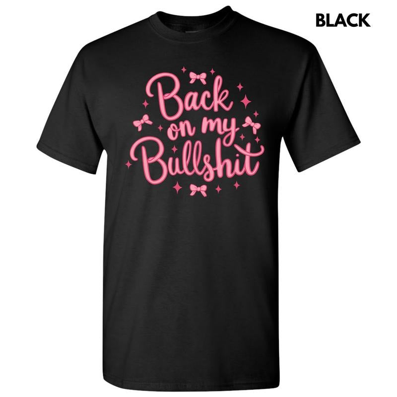 Back On My BS Coquette Gildan Short Sleeve T-Shirt 'NLB' Hoodie, Sweatshirt | RetroVerseTees.com