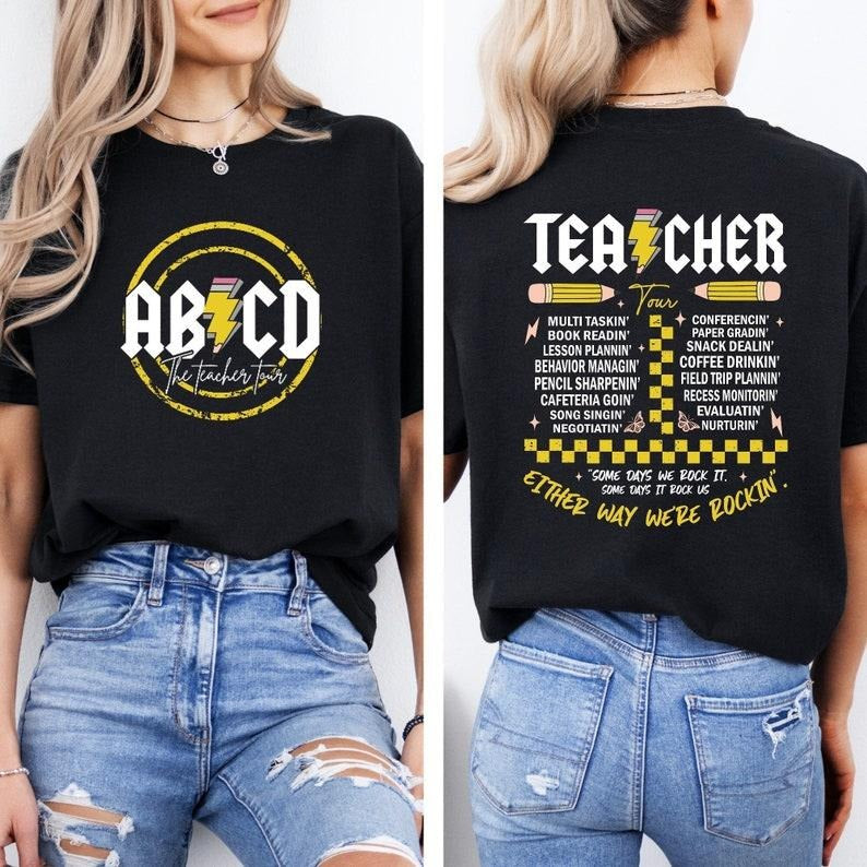 Back To School ABCD Teacher Tour T Shirt,Teacher Last Day Of School T-Shirt,Teacher Summer Shirt,Back To School...