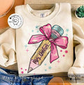 Back To School Pencil Bow Teacher Name Custom T Shirt Sweater Hoodie, Coquette Bow Teacher Shirt, Back To School Teacher...
