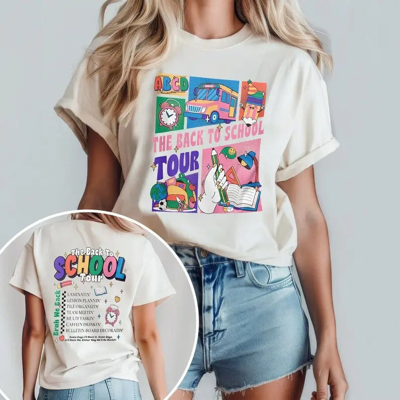 Back To School The Back To School Tour Shirt, Abcd Teacher Tour Shirt, First Day Of School Tee, Teacher Gift, Teacher T...