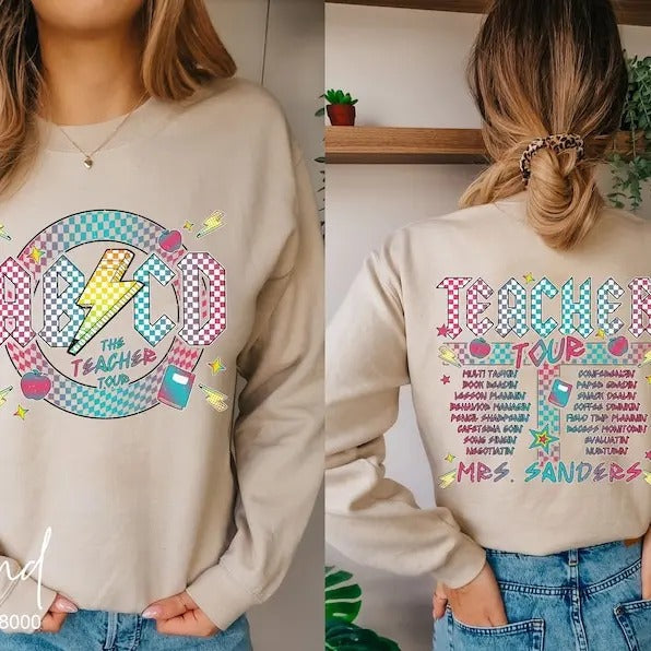 Back To School Tour Personalized ABCD Teacher T Shirt Hoodie Sweater, ABCD Teacher Tour Shirt for Kindergarten Teacher,...