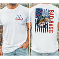 Bad Bass Unisex T-Shirt - American Flag Graphic, Cotton Material, Style Hoodie, Sweatshirt | RetroVerseTees.com