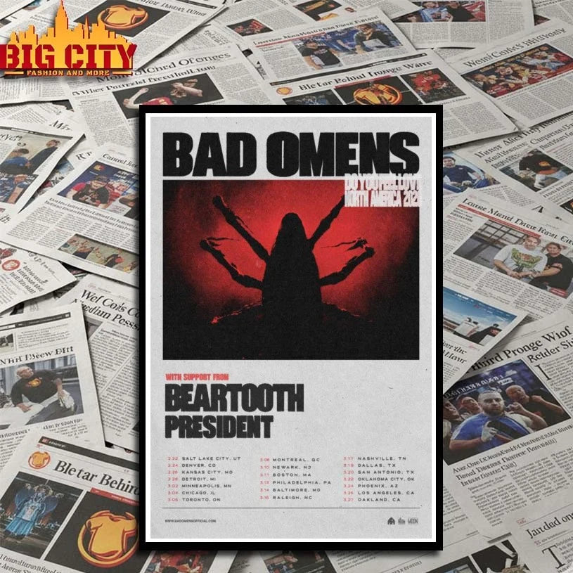 Bad Omens North America New Tour 2026 Poster shirt
