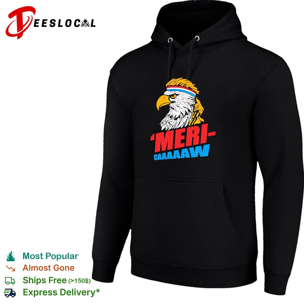 Bald eagle ‘Mericaaaaaaw patriotic mullet headband shirt