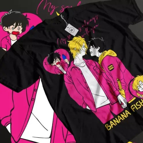 Banana Fish T-shirt Ash Lynx Eiji Okumura Card Anime Kawaii T-shirt All Size Hoodie, Sweatshirt | RetroVerseTees.com
