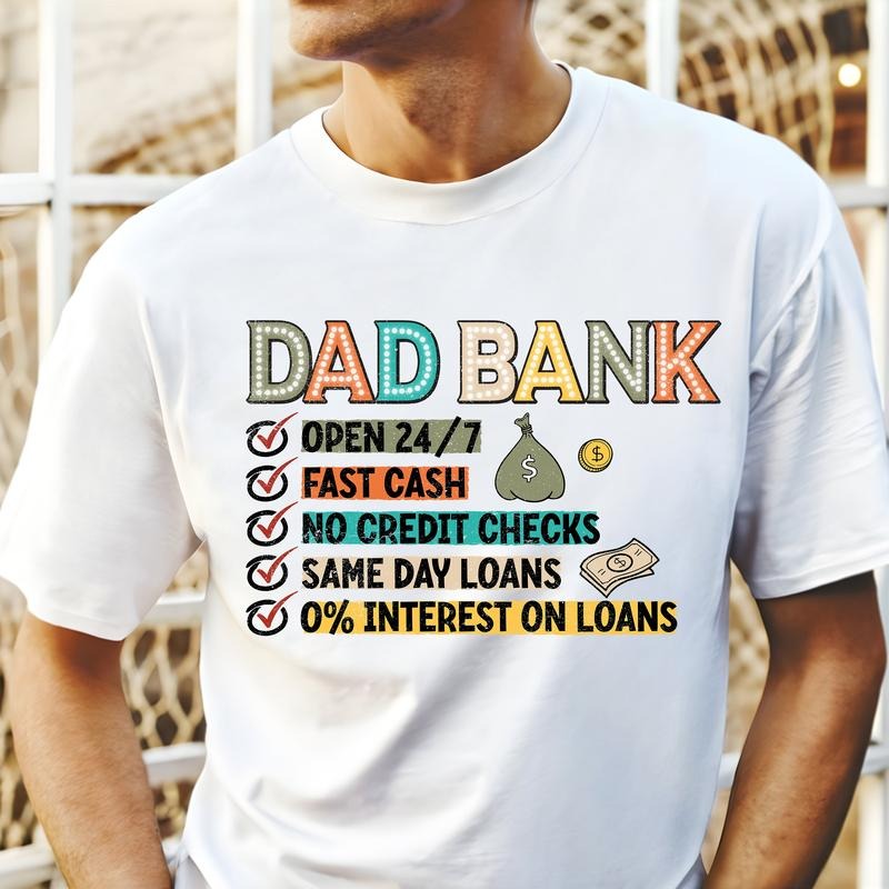 Bank FOG Dad TNF Day Tee Pure Cotton Fabric Casual Streetstyle Crew Neck Short Sleeve T-Shirt Trendy Tops for Women for...