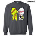 Baseball & Softball Mom Bow Sweatshirt T-Shirts, Hoodie | RetroVerseTees.com