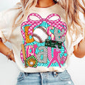Baseball Coquette T-Shirt, Brushstroke Baseball Coquette T-Shirt, Game Day Baseball T-Shirt, Baseball Bow T-Shirt,...