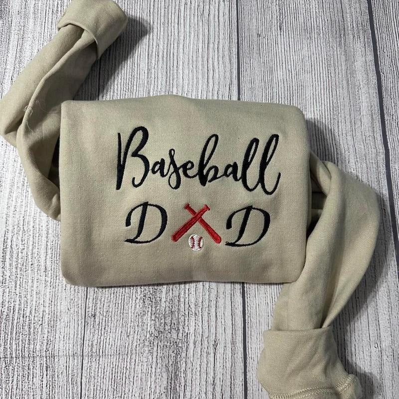 Baseball Dad embroidered sweatshirt;Baseball embroidered crewneck, baseball lover's sweatshirt; Father's Day gift; gift...
